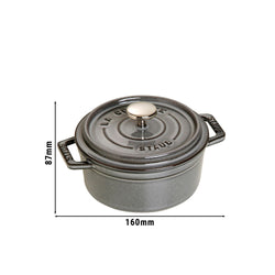 STAUB | LA COCOTTE - Cocotte - Ø 120mm - Żeliwo - Grafitowy szary
