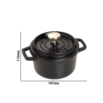STAUB | LA COCOTTE - Cocotte- Ø 140mm - Żeliwo - Czarne - Prime Gastro
