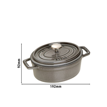 STAUB | LA COCOTTE - Cocotte - owalne - 150mm - żeliwo - Szary grafitowy - Prime Gastro