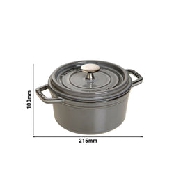 STAUB | LA COCOTTE - Cocotte - Ø 160mm - Żeliwo - Grafitowy szary