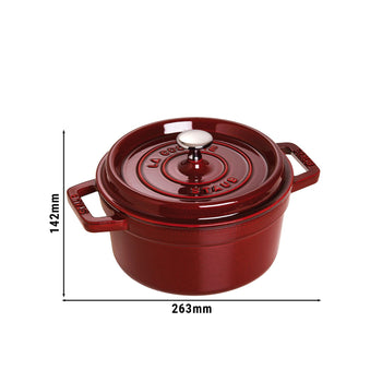 STAUB | LA COCOTTE - Cocotte - Ø 200mm - Żeliwo - Grenadynowa czerwona - Prime Gastro