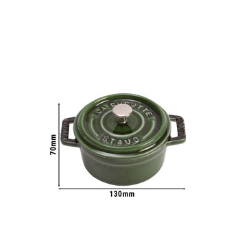 STAUB | LA COCOTTE - Mini Cocotte - Ø 100mm - Żeliwo - Bazyliowa zieleń - Prime Gastro