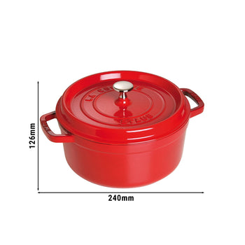 STAUB | LA COCOTTE - Cocotte - Ø 180mm - Żeliwo - Wiśniowa czerwona - Prime Gastro