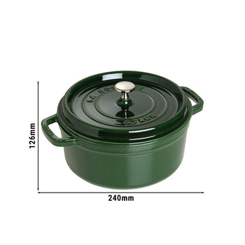 STAUB | LA COCOTTE - Cocotte - Ø 180mm - Żeliwo - Bazyliowa zieleń - Prime Gastro