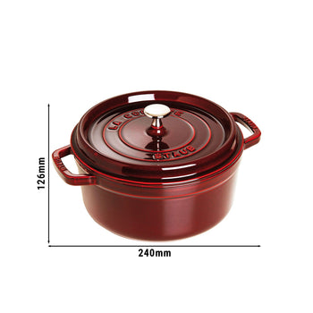 STAUB | LA COCOTTE - Cocotte - Ø 180mm - Żeliwo - Grenadynowa czerwona - Prime Gastro