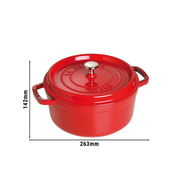 STAUB | LA COCOTTE - Cocotte - Ø 200 mm - Żeliwo - Wiśniowa czerwona - Prime Gastro
