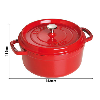 STAUB | LA COCOTTE - Cocotte - Ø 280mm - Żeliwo - Wiśniowa czerwona - Prime Gastro