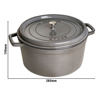 STAUB | LA COCOTTE - Cocotte - Ø 300mm - Żeliwo - Grafitowy szary - Prime Gastro