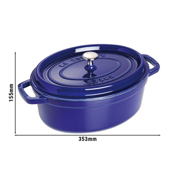 STAUB | LA COCOTTE - Cocotte - owalna - 290mm - Żeliwo - Ciemnoniebieski - Prime Gastro