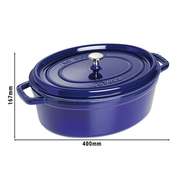 STAUB | LA COCOTTE - Cocotte - owalna - 330mm - Żeliwo - ciemnoniebieska - Prime Gastro