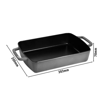 STAUB | SPECIALITIES - Forma do zapiekania - 300x200mm - żeliwna - Grafitowy szary - Prime Gastro