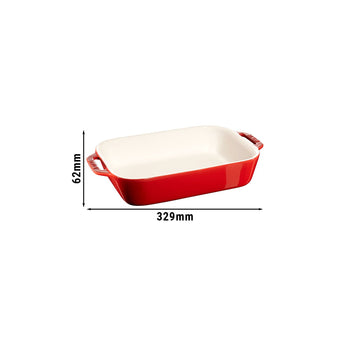 STAUB | CERAMIQUE - Naczynie do zapiekania - 270x200mm - Ceramika - Wiśniowy czerwony kolor - Prime Gastro