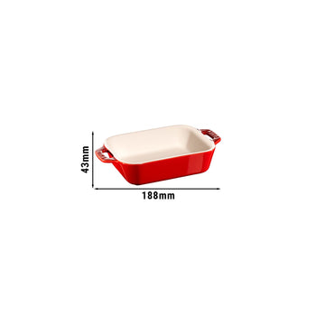 STAUB | CERAMIQUE - Naczynie do zapiekania - 140x110mm - Ceramika - Wiśniowa czerwień - Prime Gastro