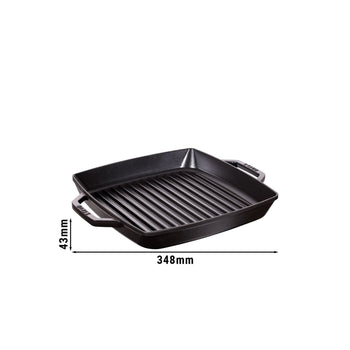 STAUB | PATELNIE GRILLOWE - Patelnia grillowa - 280x280mm - Żeliwo - Czarny - Prime Gastro