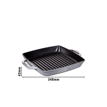 STAUB | PATELNIE GRILLOWE - Patelnia grillowa - 280x280mm - Żeliwo - Grafitowy szary - Prime Gastro