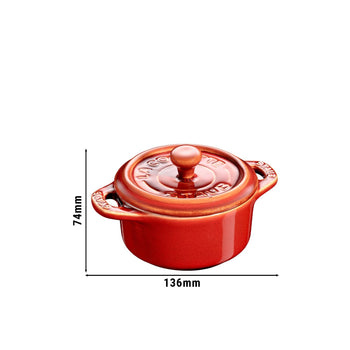 STAUB | CERAMIQUE - Mini Cocotte - Ø 100mm - okrągła - ceramiczna - antyczna miedź - Prime Gastro