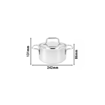 DEMEYERE | APOLLO 7 - Garnek do smażenia z pokrywką - Ø 160mm - Stal nierdzewna - Prime Gastro