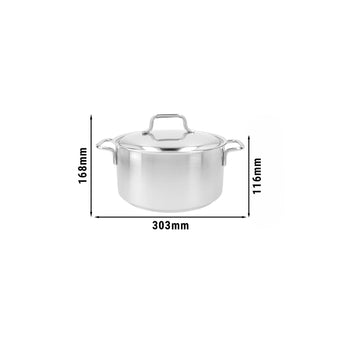 DEMEYERE | APOLLO 7 - Garnek do smażenia z pokrywką - Ø 220mm - Stal nierdzewna - Prime Gastro