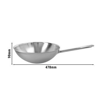 DEMEYERE | APOLLO 7 - Wok z płaskim dnem - Ø 260mm - Stal nierdzewna - Prime Gastro