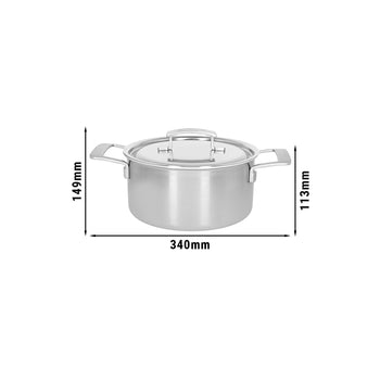 DEMEYERE | INDUSTRY 5 - Garnek do smażenia z pokrywką - Ø 220mm - Stal nierdzewna - Prime Gastro