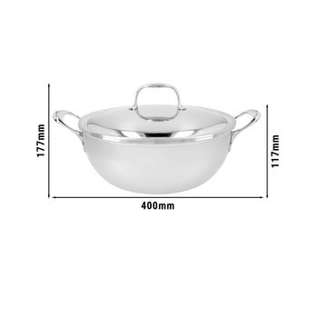DEMEYERE | ATLANTIS 7 - Patelnia do serwowania z dwuścienną pokrywką - Ø 280 mm - Stal nierdzewna - Prime Gastro