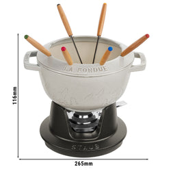 STAUB | SPECIALITIES - Zestaw do fondue - Ø 200 mm - Żeliwo - Biała trufla