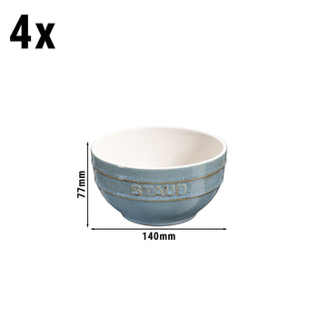 STAUB | CERAMIQUE - Zestaw misek, 4 części - Ø 140mm - ceramika - turkus antyczny - Prime Gastro