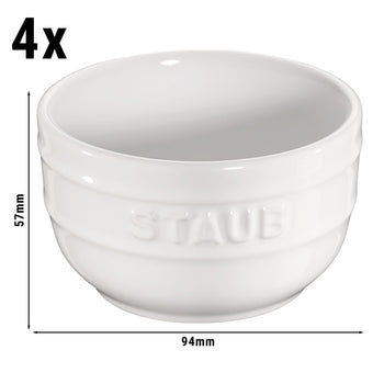 STAUB | CERAMIQUE - Zestaw foremek - 4 sztuki - Ceramika - Kość słoniowa-biały - Prime Gastro