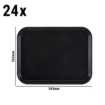 (24 szt.) CAMBRO | Taca do fast foodów - prostokątna - 345x265mm - wysoki profil - czarna - Prime Gastro