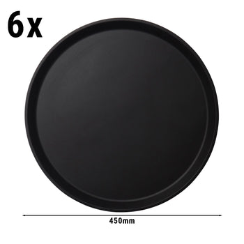 (6 szt.) CAMBRO | CAMTREAD® - Tacka z włókna szklanego - okrągła - ø 450 mm - wysoki profil - czarna - Prime Gastro