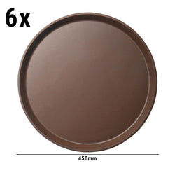 (6 szt.) CAMBRO | CAMTREAD® - Taca z włókna szklanego - okrągła - ø 450 mm - wysoki profil - brązowa