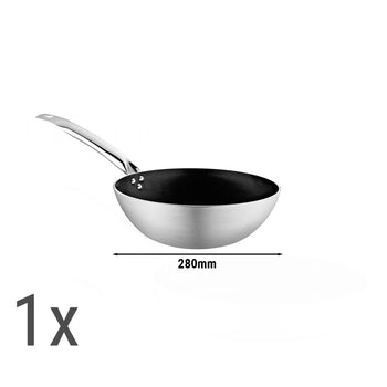 Zestaw patelni wok - 3 częściowy, wykonany z aluminium - Prime Gastro