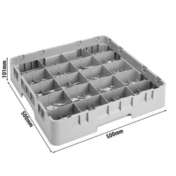 CAMBRO | CAMRACK® - Kosz do mycia filiżanek 1/1 - z 20 przegrodami - 500x500mmn - Szary