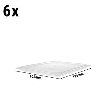 (6 sztuk) CAMBRO | Pokrywka polipropylenowa GN 1/2 – hermetyczna – mleczna - Prime Gastro