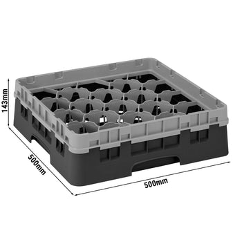 CAMBRO | CAMRACK® - kosz do mycia szklanek 1/1 z 1 przedłuzką - 500x500mm - 20 przegródek - Czarny - Prime Gastro