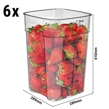 (6 szt.) CAMBRO | CAMWEAR® - Pojemnik FreshPro - 20,8 litra - Przezroczysty - Prime Gastro