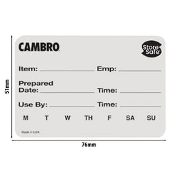 (6 sztuk) CAMBRO | StoreSafe® Etykiety rotacyjne - 250 etykiet na rolce