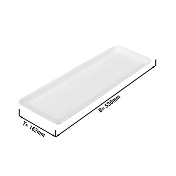 Prostokątna taca prezentacyjna - GN 2/4 - 530x162x17mm - Biały - Prime Gastro