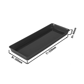 Prostokątna miska prezentacyjna - 530x200x40mm - Czarna - Prime Gastro