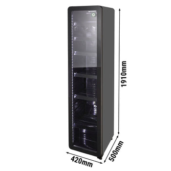 GASTRO-COOL | Chłodziarka do napojów - 212 litrów - wąska - z 1 szklanymi drzwiami - czarna - Prime Gastro