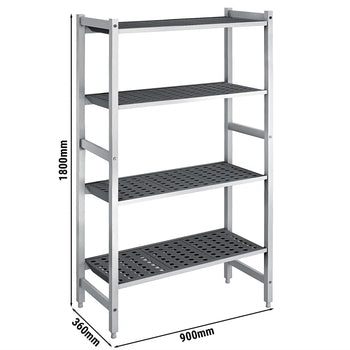 Aluminiowa półka podstawowa – 900 x 1800 mm – nośność: 900 kg - Prime Gastro