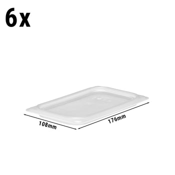 (6 sztuk) CAMBRO | Pokrywki polipropylenowe GN 1/4 - hermetyczne - mleczne - Prime Gastro