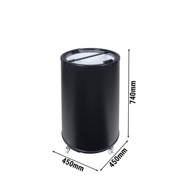 GASTRO-COOL | Chłodziarka imprezowa / pojemnik chłodniczy - 41 litrów - szklana pokrywa & kółka - czarna - Prime Gastro