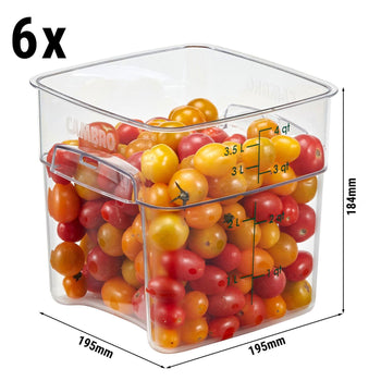 (6 szt.) CAMBRO | CAMWEAR® - Pojemnik FreshPro - 3,8 litra - Przezroczysty - Prime Gastro