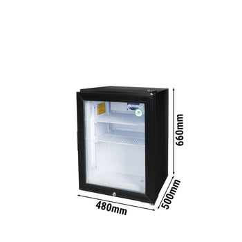 GASTRO-COOL | Zamrażarka minibarowa - 51 litrów - z 1 szklanymi drzwiami - czarna - Prime Gastro