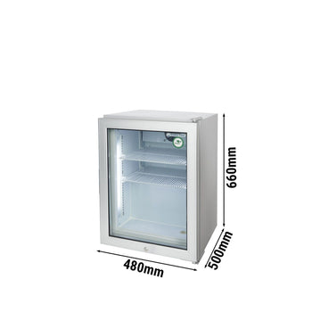 GASTRO-COOL | Zamrażarka minibarowa - 51 litrów - z 1 szklanymi drzwiami - srebrna - Prime Gastro