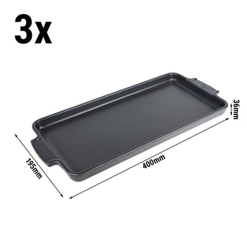 (3 sztuki) PEUGEOT | APPOLIA - Ceramiczny talerz do serwowania - Szary łupek - 400 mm - Prime Gastro