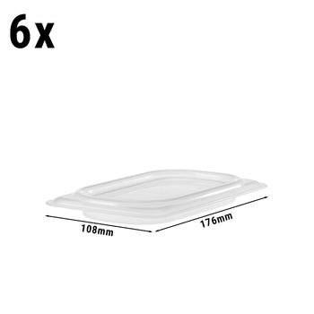 (6 sztuk) CAMBRO | Pokrywa polipropylenowa GN 1/6 – hermetyczna – mleczna - Prime Gastro
