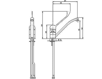 Kran mieszający z jednym otworem 2000 - z obrotowym kranem & mieszaczem jednouchwytowym - Prime Gastro
