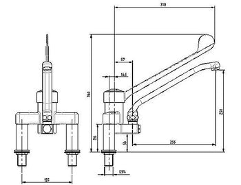 Kran mieszający 4000 z dwoma otworami - Prime Gastro